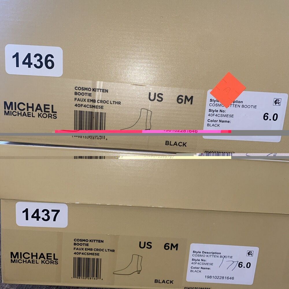 Michael Kors Womens Cosmo Croc-Embossed Kitten Heel Booties Black 6M New - Picture 7 of 10